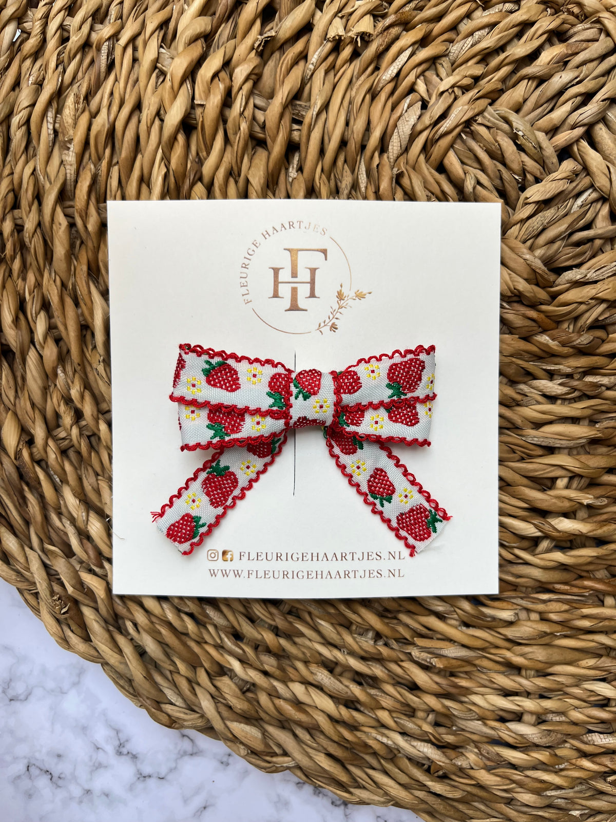 Sweet Strawberry Bow | Strik Haarspeld