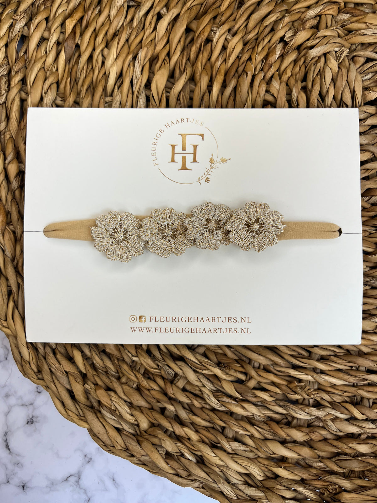 Golden Flowers | Elastieken Haarband