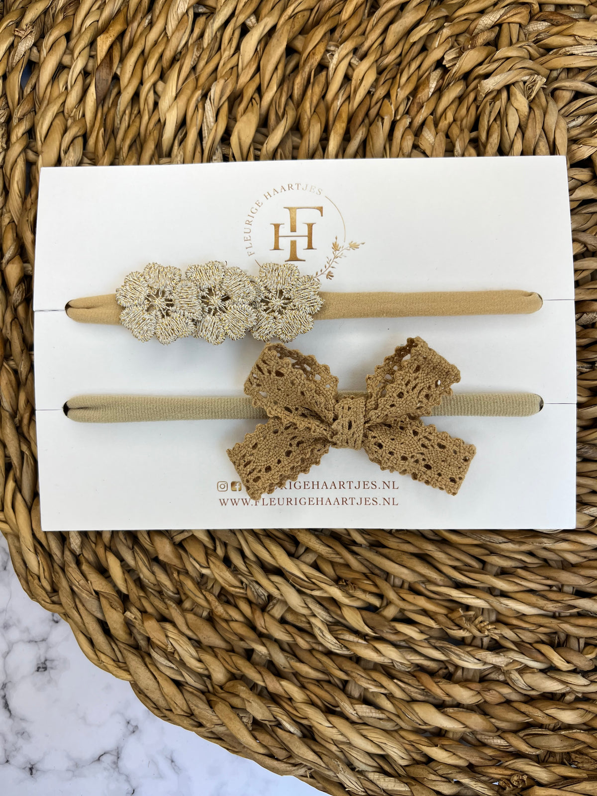 Natural Elegance | Set van 2 Elastieken Haarband