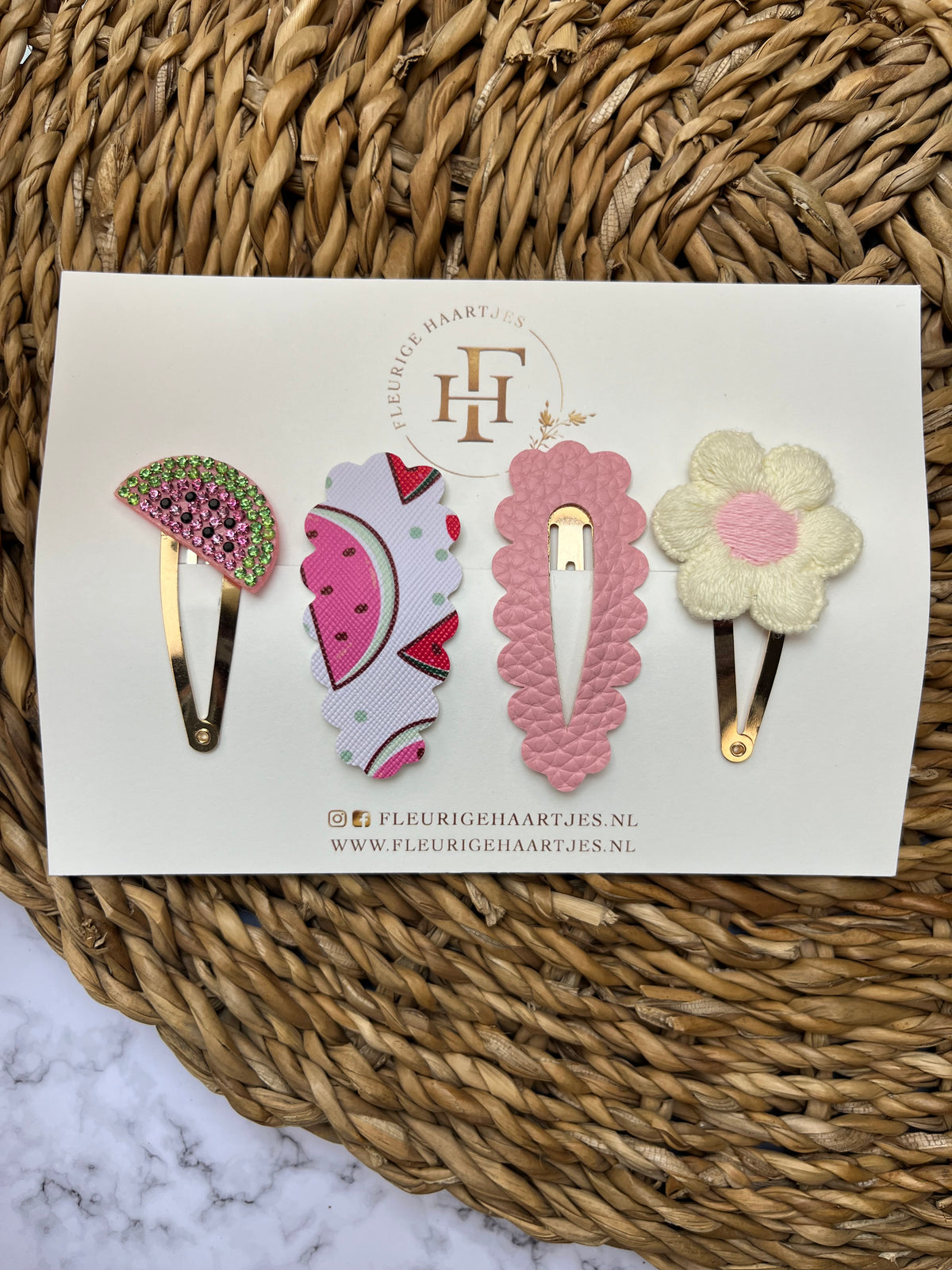 Watermelon Wishes | Set van 4 Haarknipjes