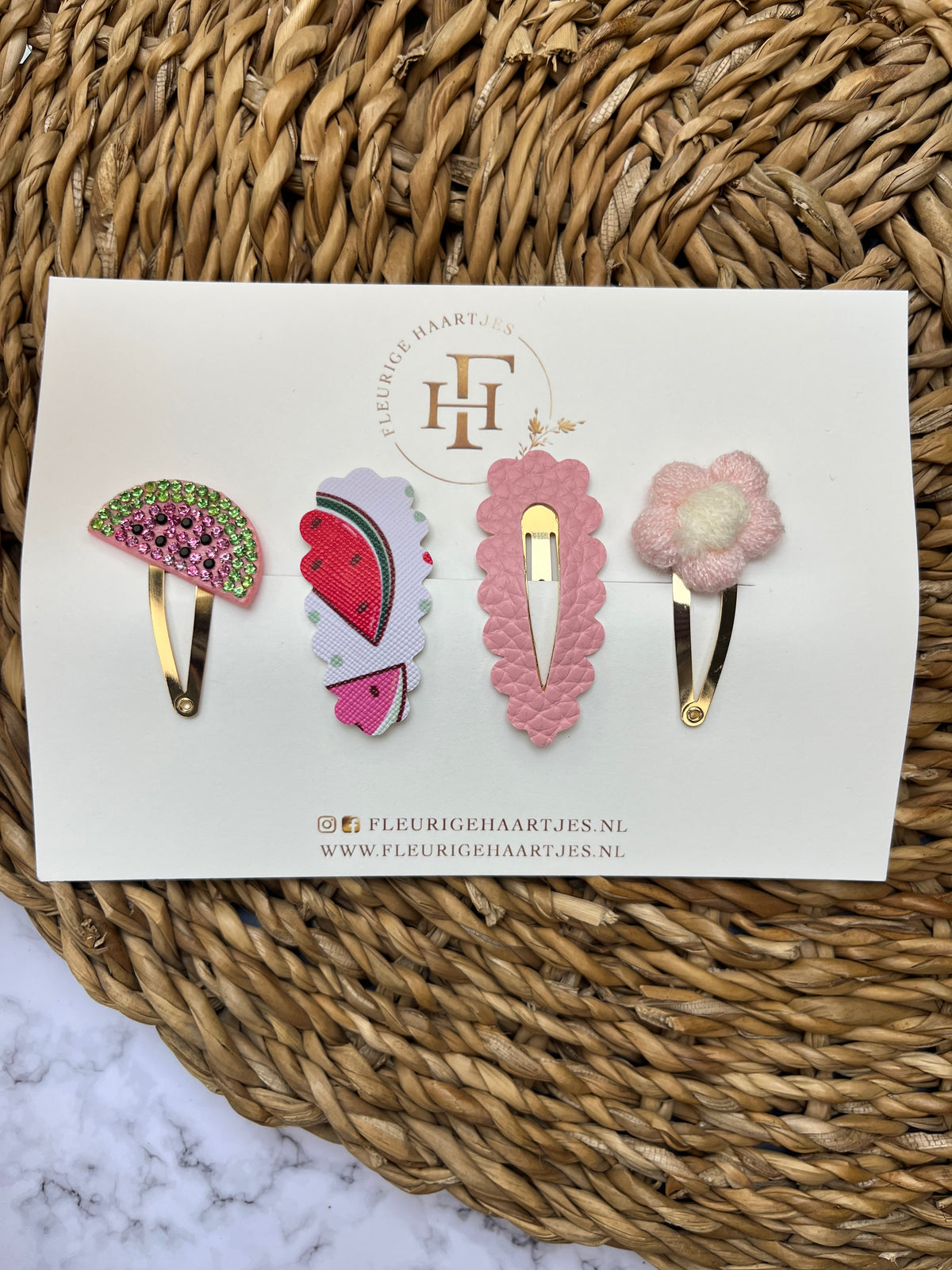 Watermelon Wishes | Set van 4 Haarknipjes