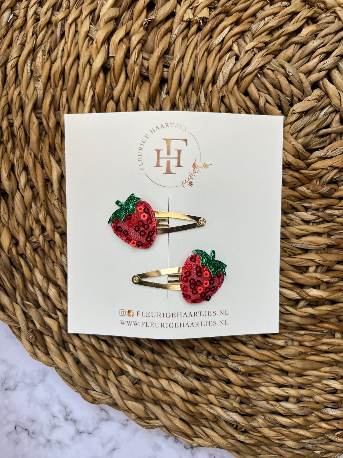 Strawberry Sparkle | Set van 2 Haarknipjes