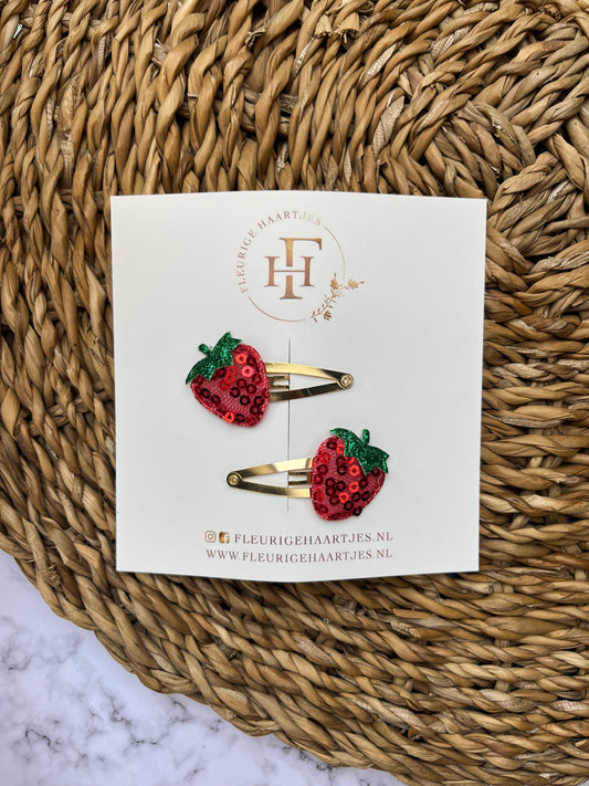 Strawberry Sparkle | Set van 2 Haarknipjes
