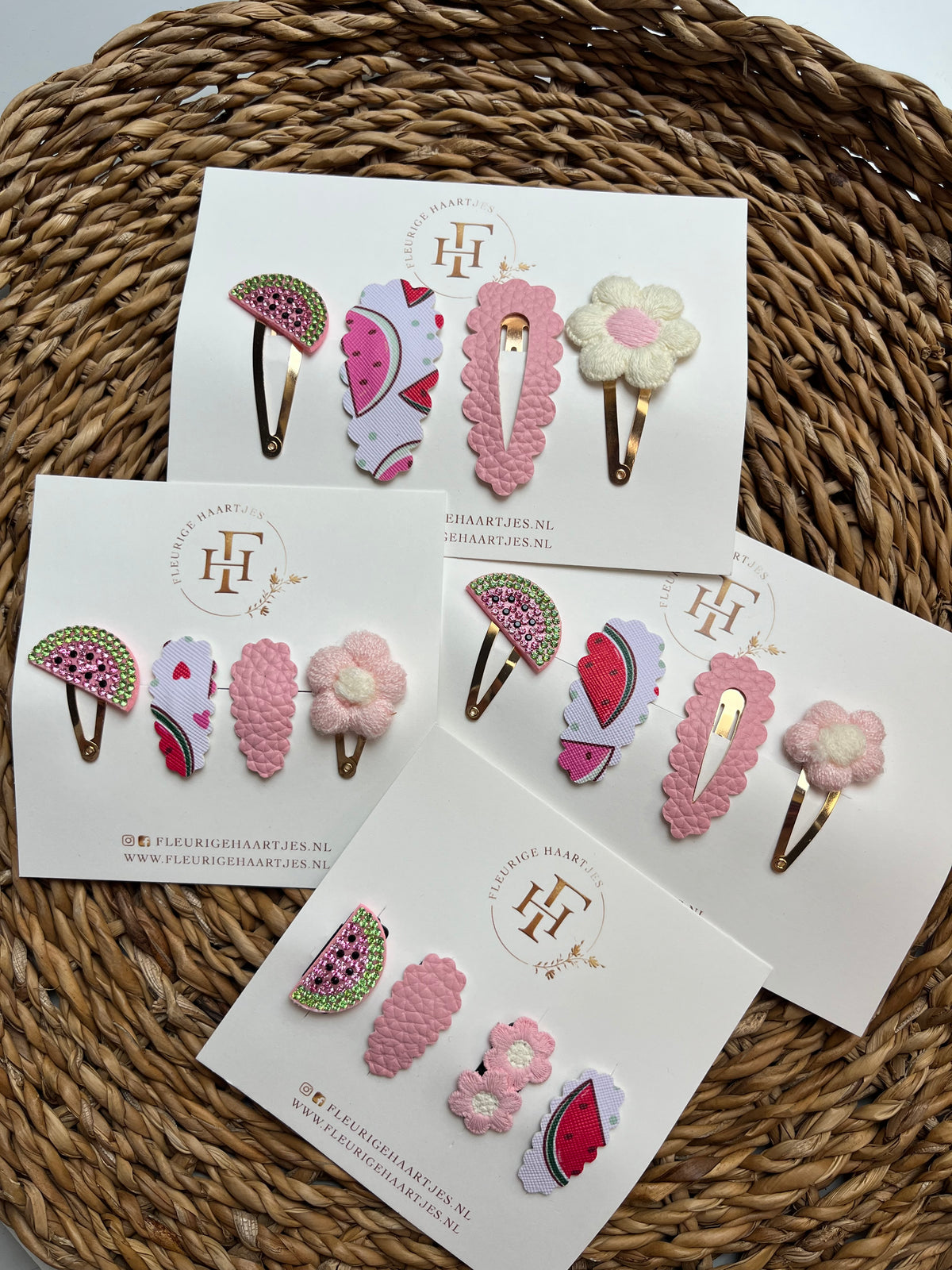 Watermelon Wishes | Set van 4 Haarknipjes