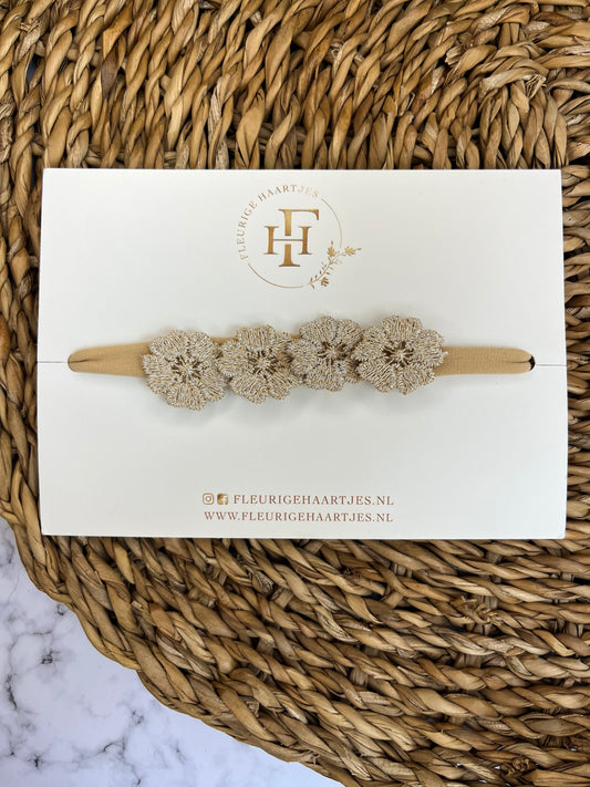 Golden Flowers | Elastieken Haarband