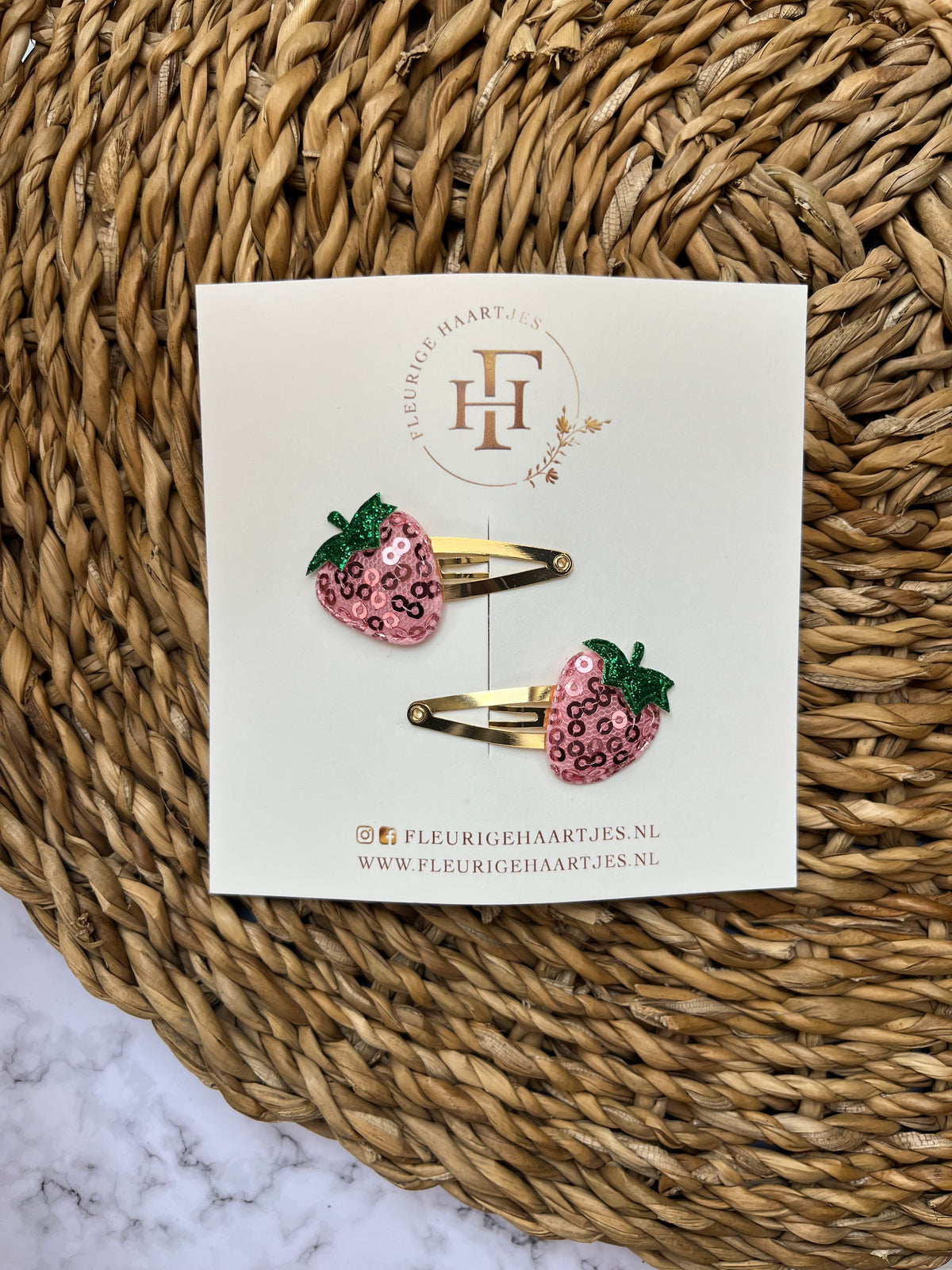 Strawberry Sparkle | Set van 2 Haarknipjes