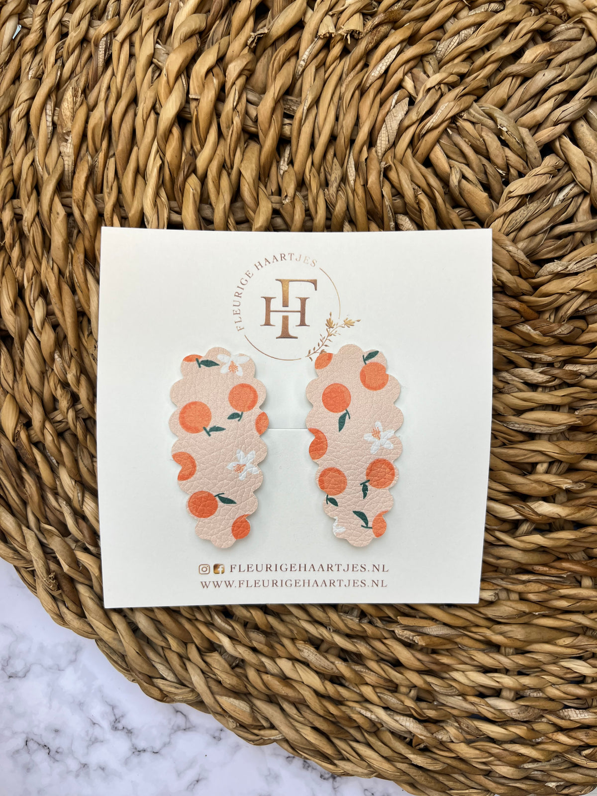 Sunny Orange | Set van 2 Haarknipjes