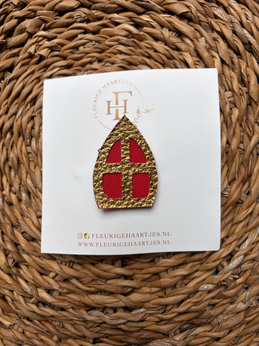 Sinterklaasmijter rood met goud