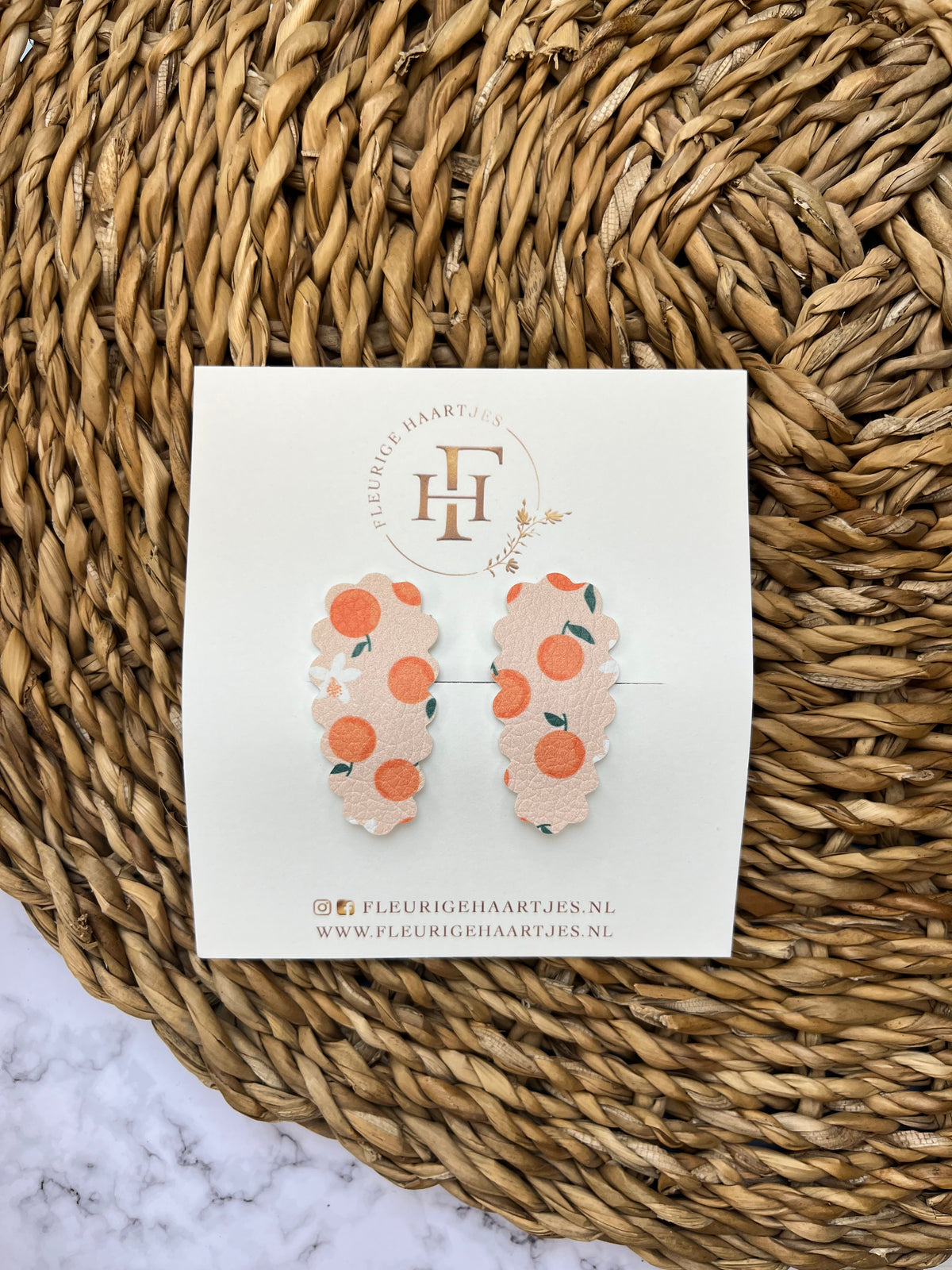 Sunny Orange | Set van 2 Haarknipjes
