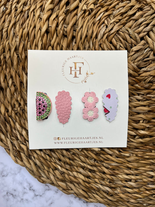 Watermelon Wishes | Set van 4 Haarknipjes