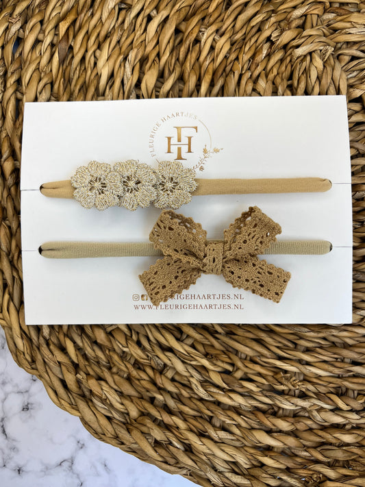 Natural Elegance | Set van 2 Elastieken Haarband