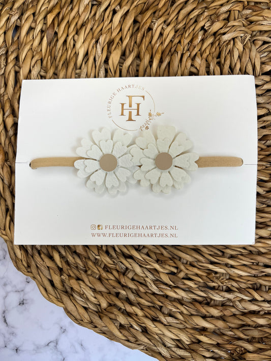 Ivory Blossom | Elastieken Haarband