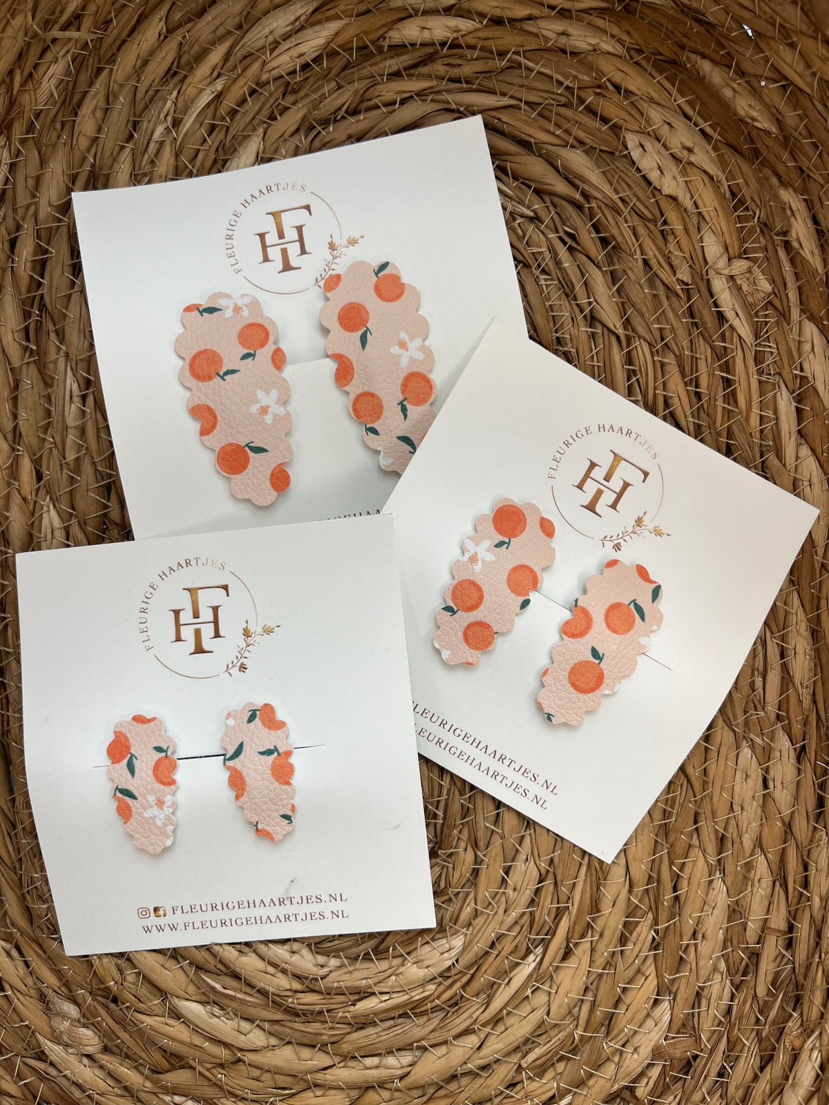 Sunny Orange | Set van 2 Haarknipjes