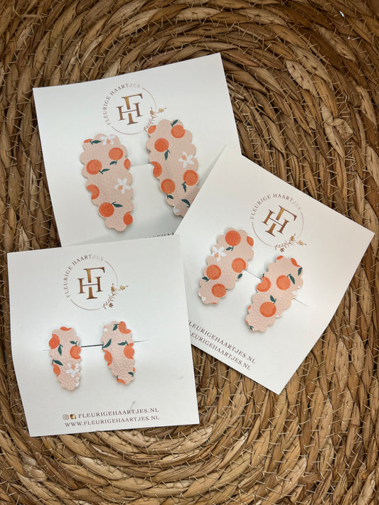 Sunny Orange | Set van 2 Haarknipjes