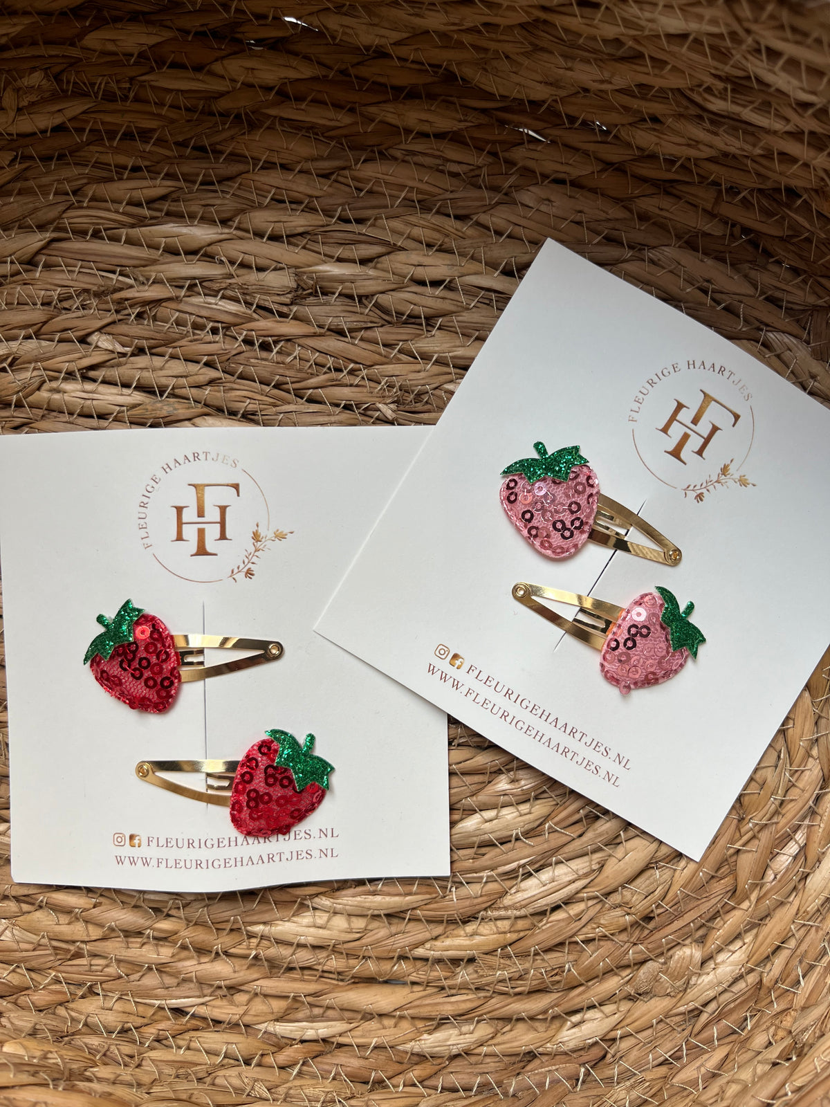 Strawberry Sparkle | Set van 2 Haarknipjes