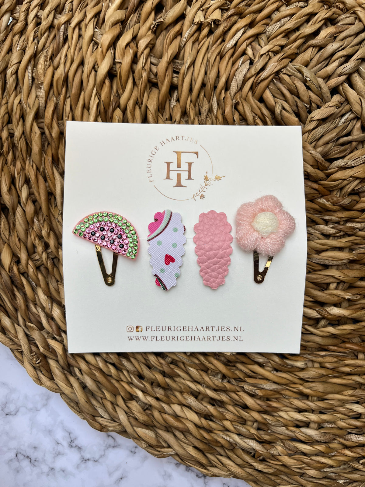 Watermelon Wishes | Set van 4 Haarknipjes